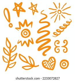 Orange Swirls Swoosh Vector Accent Line Work