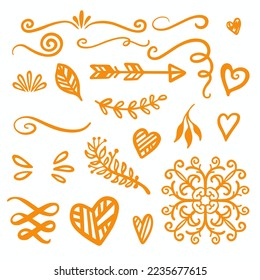 Orange Swirbel Swoosh Vektorgrafik-Akzent-Linie Arbeit