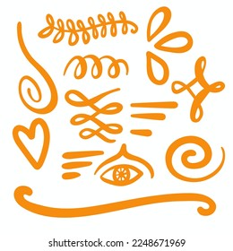 Orange Swirls Swoosh Vector Accent Line Work