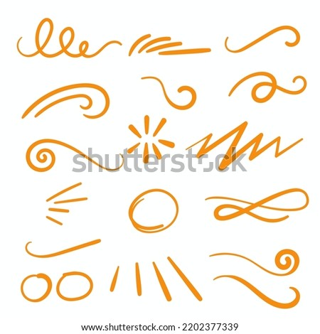 Orange Swirls Swoosh Vector Accent Line Work