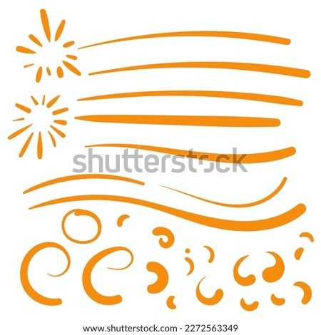 Orange Swirls Swoosh Vector Accent Line Work