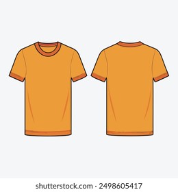 Orange t shirt mock-up template