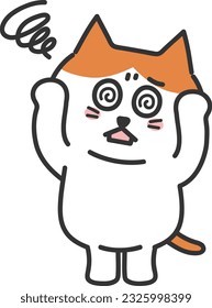 Orange Tabby Cartoon Katze fühlt sich leicht, Vektorgrafik.