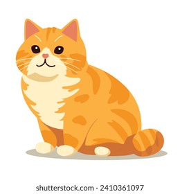 Eine orangefarbene Tabby-Katze sitzt und sieht in einer Vektorgrafik nach vorne.