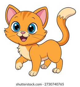 Naranja gato atigrado caminando rayas de gatito