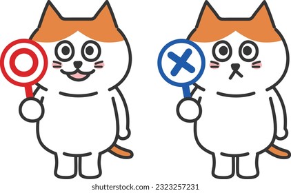 Orangefarbene Katzen haben eine andere Idee, Vektorgrafik.