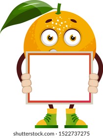 Orange with table, illustration, vector on white background.