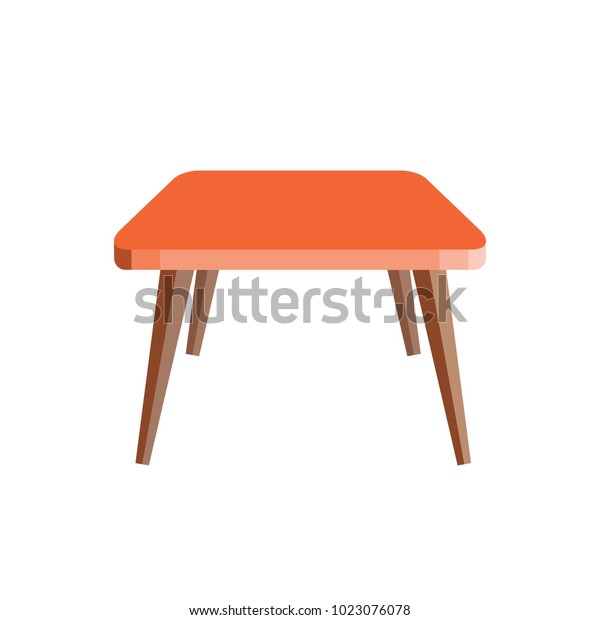 Orange Table Isolated Vector Illustration Stock Vector (Royalty Free ...