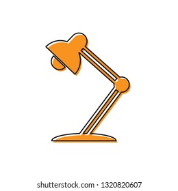 Orange Table lamp icon isolated on white background. Table office lamp. Vector Illustration