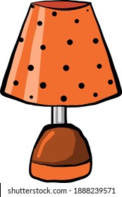 Lámpara de mesa naranja, ilustración, vector sobre fondo blanco