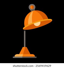 orange table lamp vector illustration