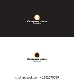 orange talk logo on black and white background