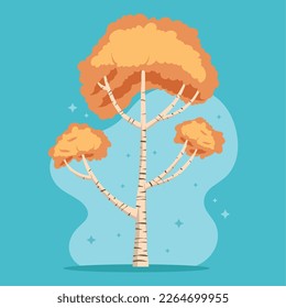 icono naranja y árbol alto