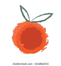 Orange tangerine abstract logo rough edges hand drawn