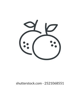 Orange tangerine clementine fruit icon, vector illustration