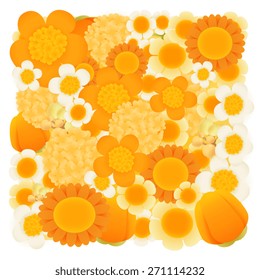 Orange , tangerine floral background - Vector file EPS10