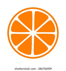 Orange, tangerine or mandarin orange, half slice flat vector icon for apps and websites