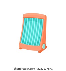 Orange tanning panel illustration. Cosmetic procedure in spa salon, sunbathing machine or panel. Solarium, wellness, recreation, care, relaxation concept