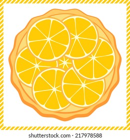 Orange tart vector illustration