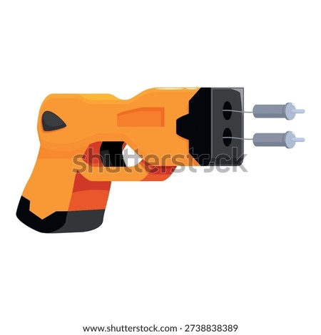 Orange taser emitting electricity, ensuring personal safety with its stunning capabilities