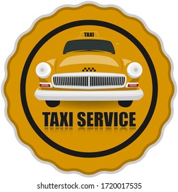 Orange taxi service icon. Taxi icon.