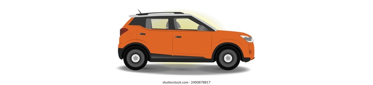 orangefarbenes Taxi XUV einzeln auf vier Rädern Transportauto illustrierte Grafik PNG Kids Illustration Auto lizenzfreie Fotos Elektro-EPS-Fahrzeug Vektorgrafik SUV Elektroautoanimation Video