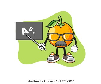Orange teacher cartoon. Mascot Character vector.
