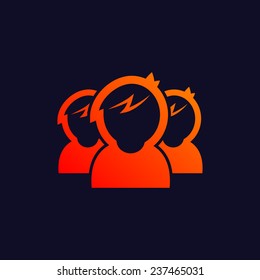 Orange team symbol isolated on blue background. eps10