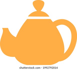 Orange teapot, illustration, on a white background.