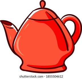 Tetera naranja, ilustración, vector sobre fondo blanco