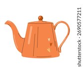 Orange teapot with long spout