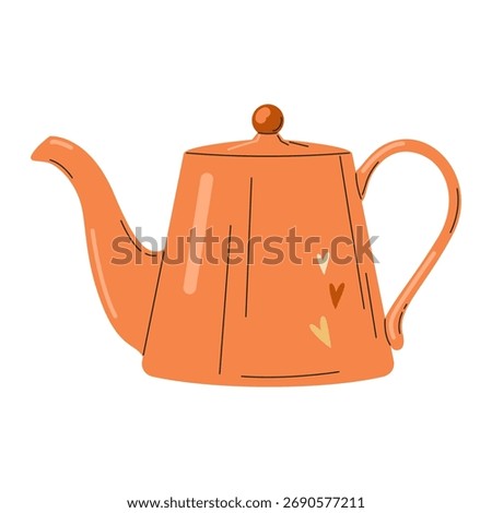 Orange teapot with long spout