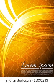Orange technical background with abstract waves - eps 10
