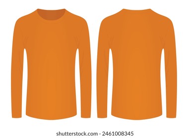 Camiseta de manga larga de color naranja. Vector