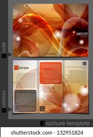 Orange template for advertising brochure. Vector illustration. Eps 10.