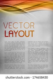 Orange template. Vector background with sample text.