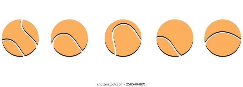 Orange Tennis ball. Icon .Tennis ball icon vector logo design flat style.