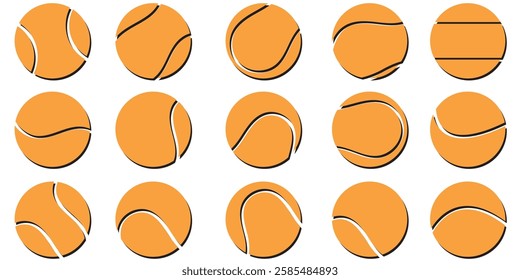 Orange Tennis ball. Icon .Tennis ball icon vector logo design flat style.