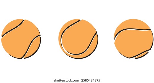 Orange Tennis ball. Icon .Tennis ball icon vector logo design flat style.