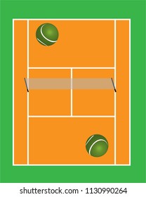 orange tennis court