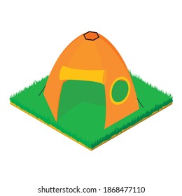 Orange tent icon. Isometric illustration of orange tent vector icon for web