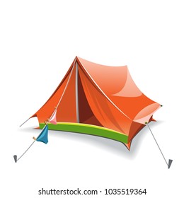 Orange tent. Vector graphics