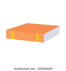 orange text book isolated icon