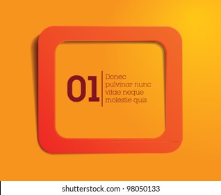 orange text box / frame vector / clean design