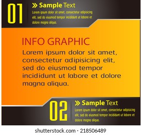 orange text box template for website computer graphic and internet, numbers. 