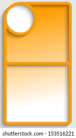 orange text box with white circle box