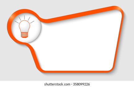 Orange text box for your text with bulb
