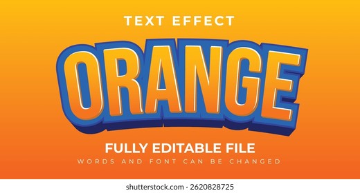 Ilustración de diseño de efecto de texto naranja