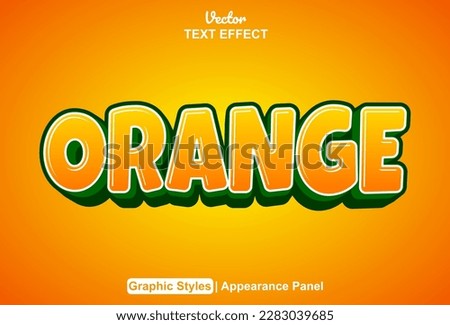 orange text effect with graphic style and editable.