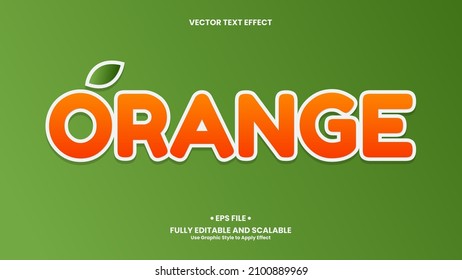 Orange Text Effect. Orange text effect template with 3d style use for title, headline, logo and business brand